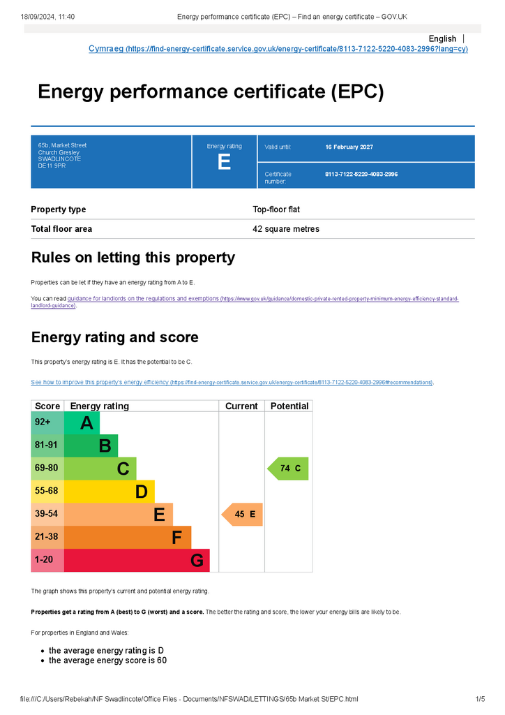 EPC Certificate