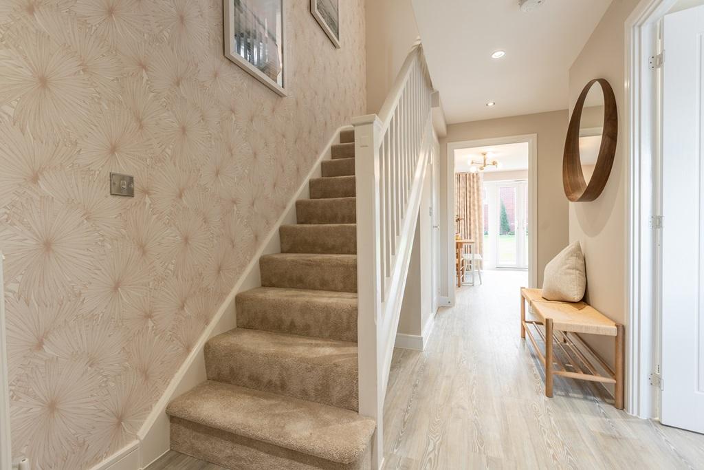 Bright hallway with under stair storage