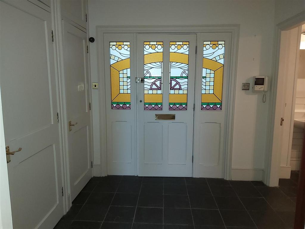 32 Bliss Mill hall with stain glass door photo  v