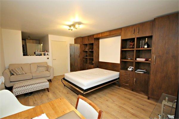 Studio apartment interior, studio, open plan living