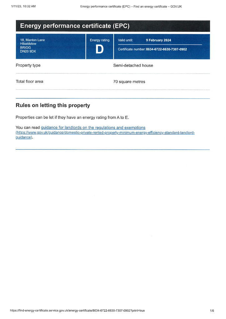 EPC Certificate