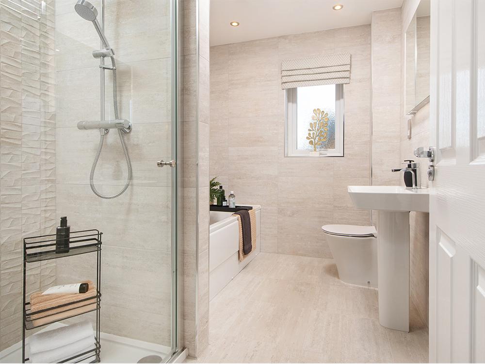 Main family bathroom with double ended bath and...