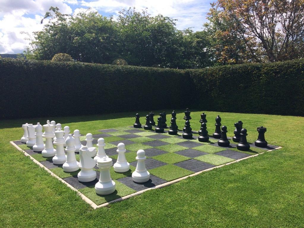 Chess Set In Garden