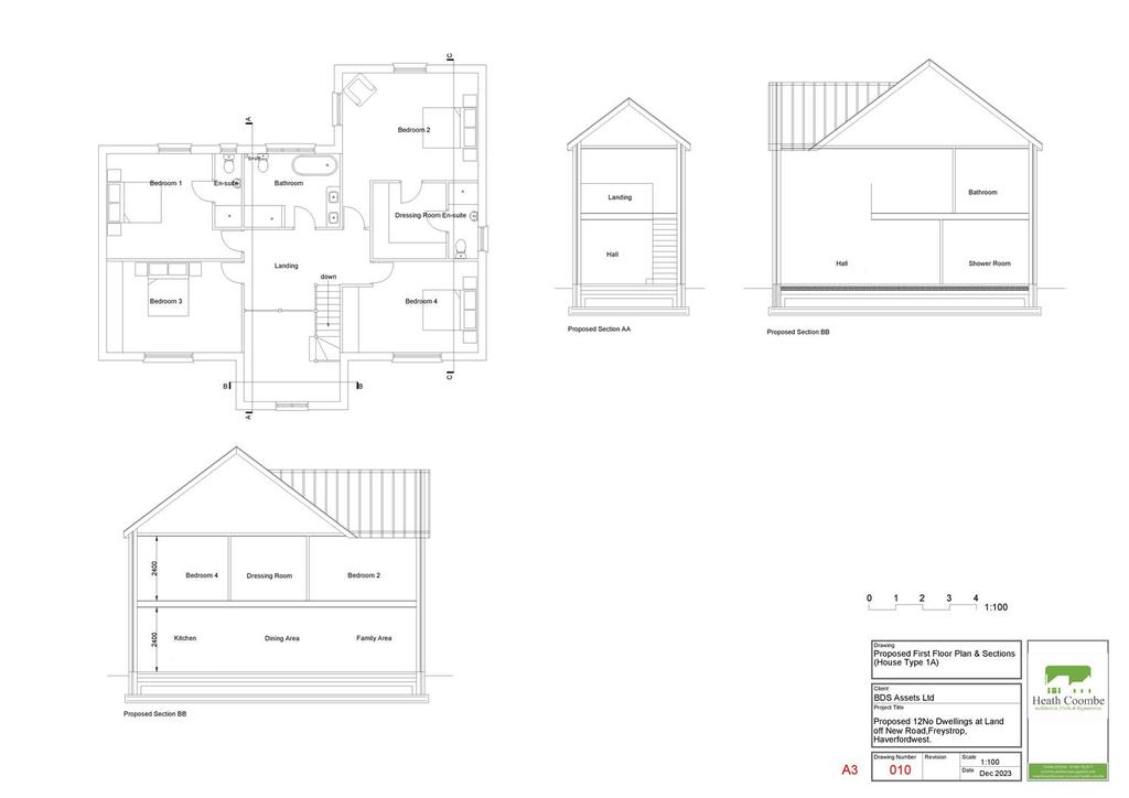 First Floor &amp; Side Elevation - House Type 1 - Plot
