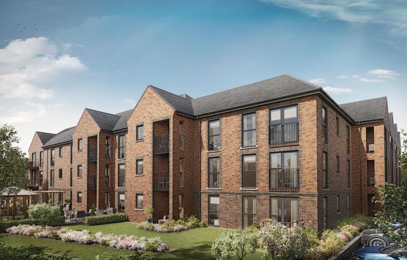 CGI of the rear of the development