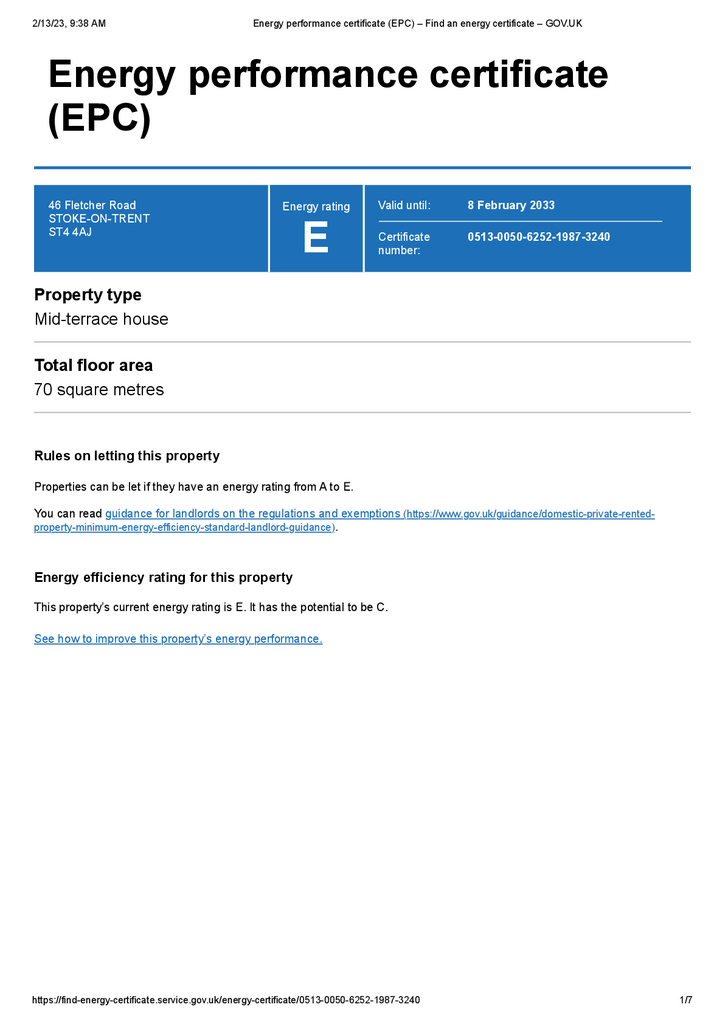 EPC Certificate