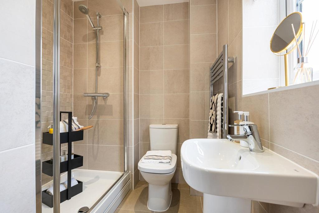 Enjoy a double shower in the en-suite of Bedroom 1