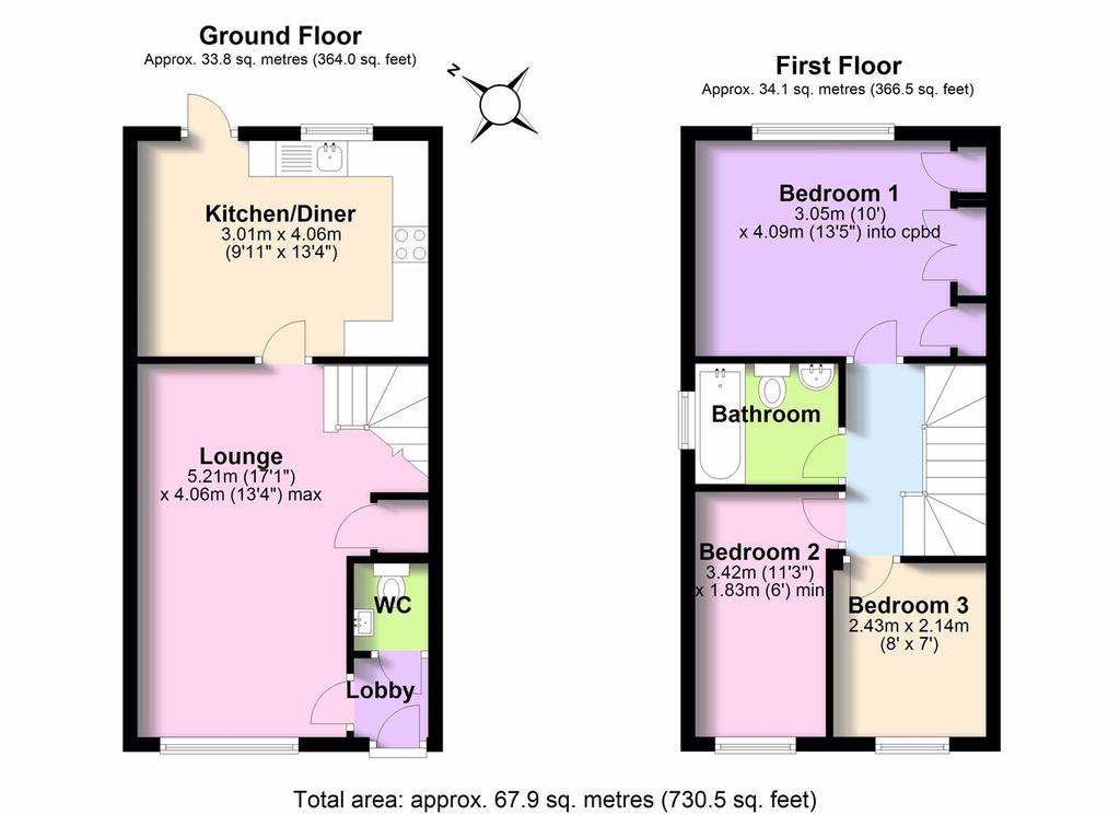 Reeve Drive, Kenilworth 3 bed end of terrace house £280,000