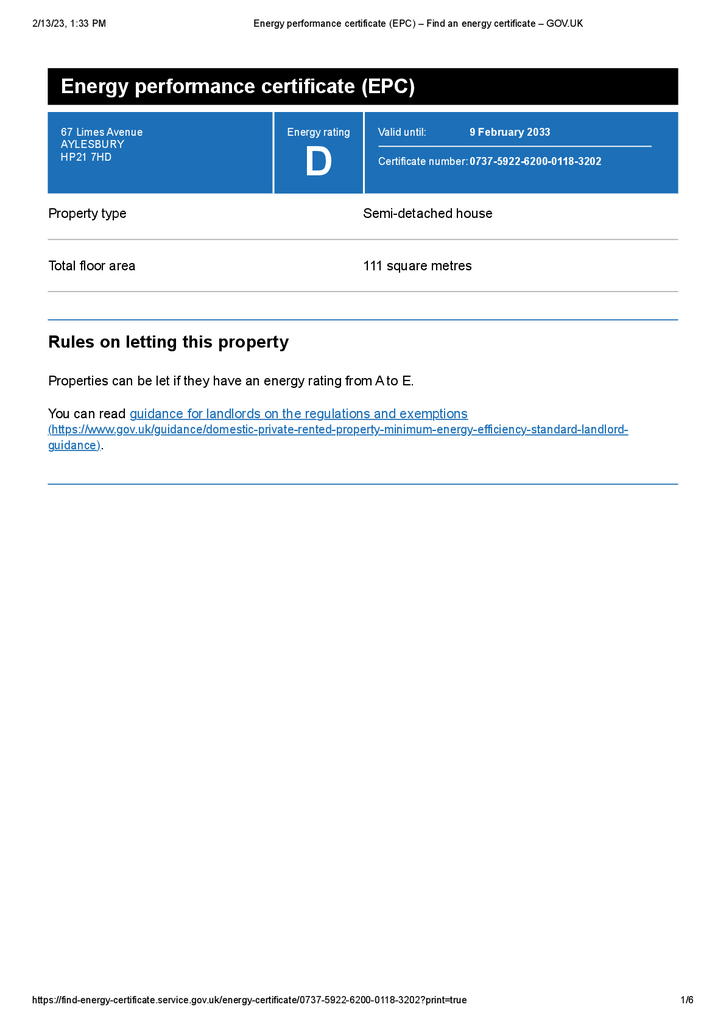 Energy performance certificate (EPC) – Find an ene