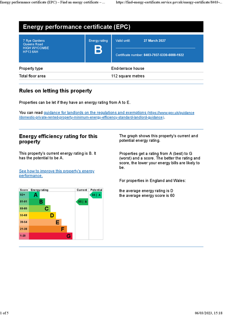 EPC (Contains public sector information licensed under the Open Government Licence v3.0.)