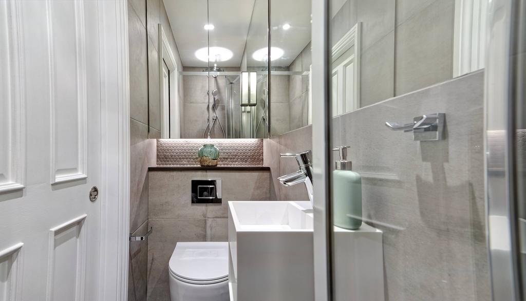 Shared bathroom with studio next door