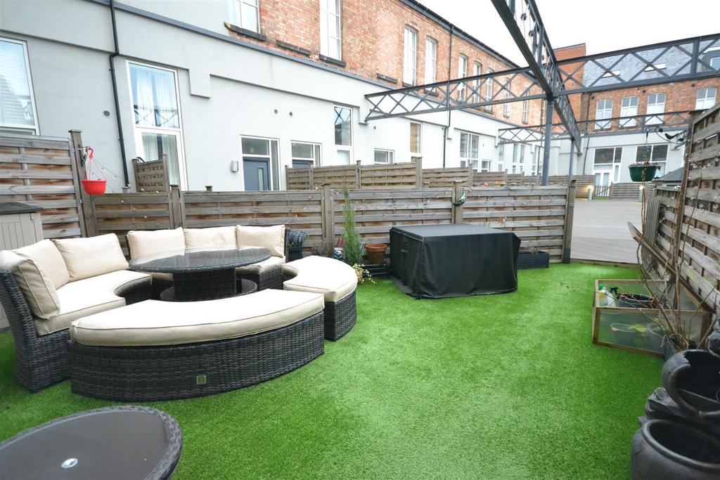 Outside private garden