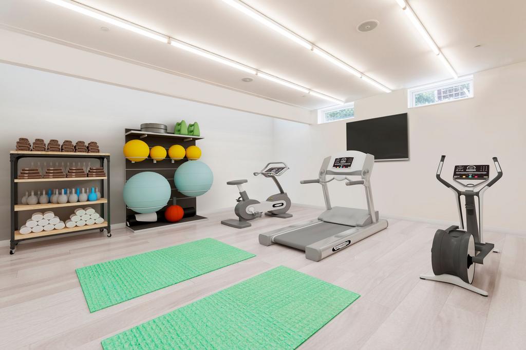 Basement Studio, Virtually Staged as Gym