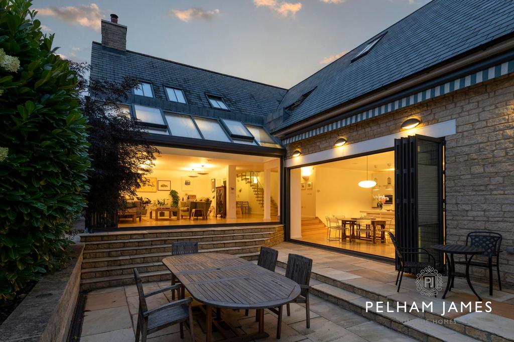 Rear courtyard at twilight, The Styx, Southorpe