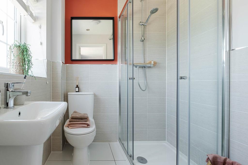 The en-suite is well proportioned and features...
