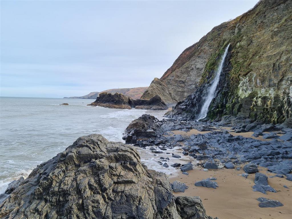 Nearby Tresaith Beach and Waterfall
