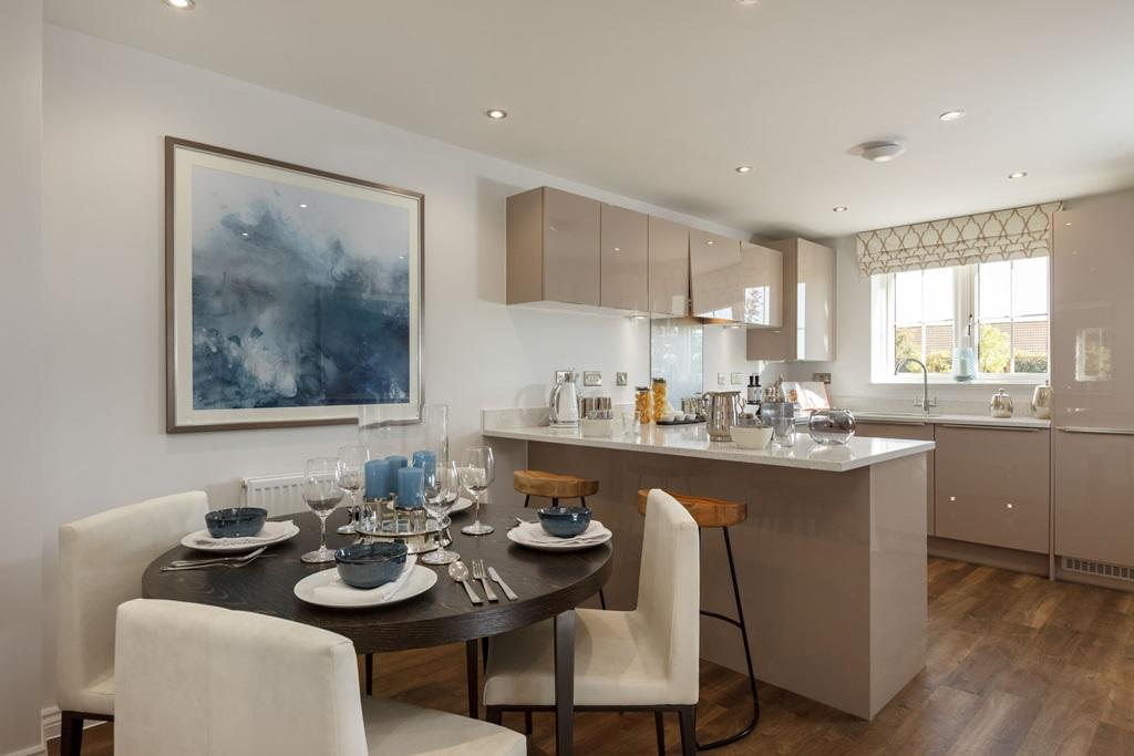 Open plan kitchen diner to cook and eat