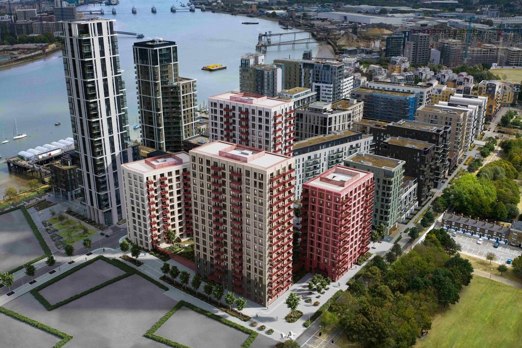 Peninsula Gardens - CGI - Aerial with Block D...