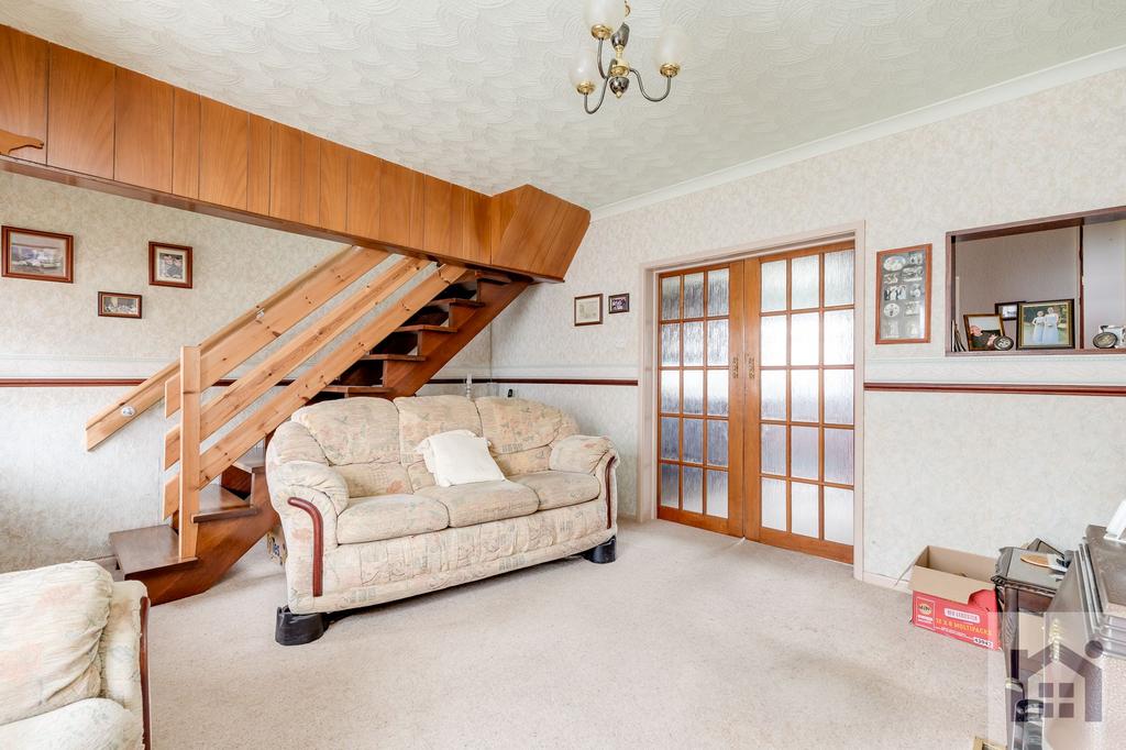 Sitting room through to the dining kitchen