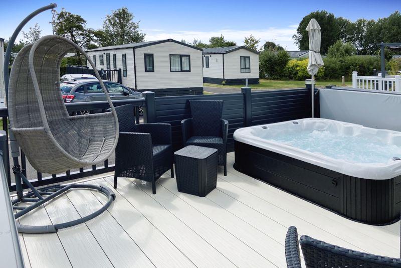 Decking and hot tub