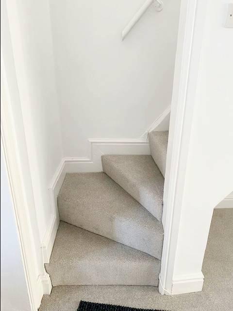 Staircase in dining room
