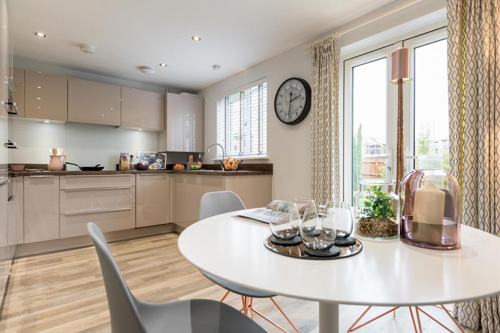 Open plan kitchen diner to cook and eat