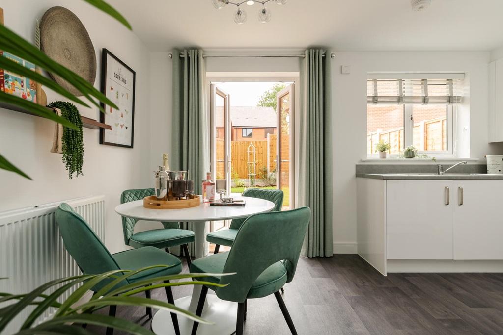 With dining space and outdoor access