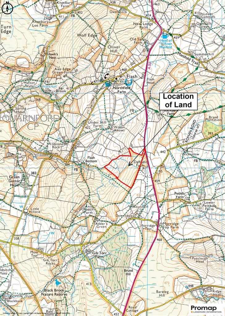 34.57 Acres at Quarnford, Buxton House for sale £150,000
