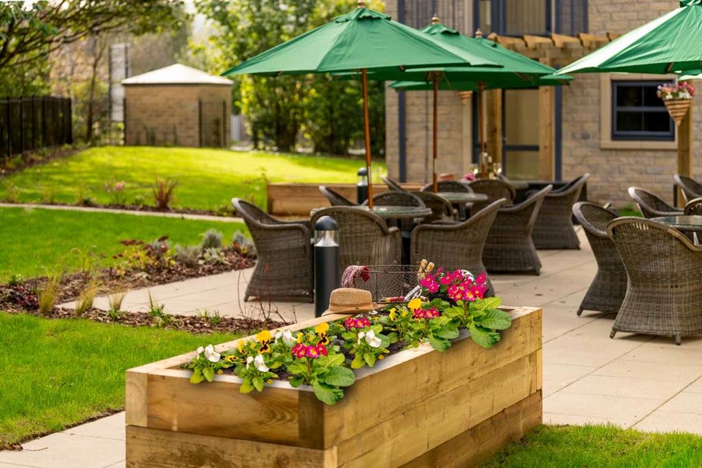 Patio and garden area