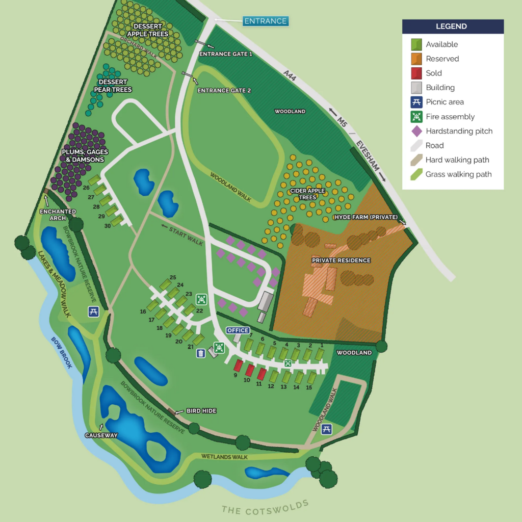 Bowbrook Site Map