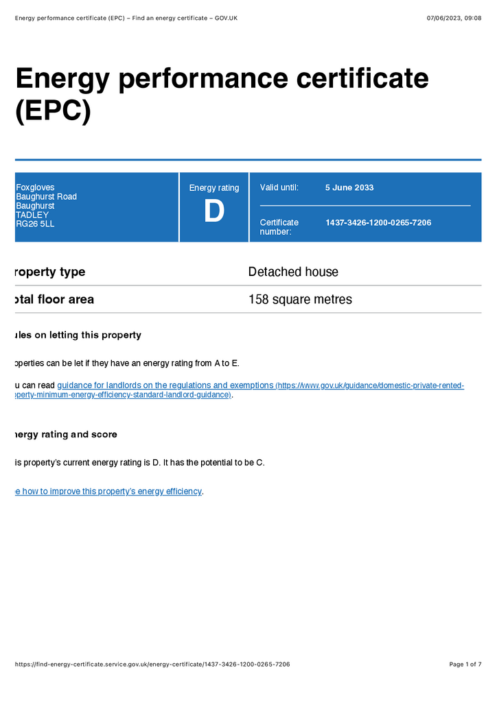 EPC Certificate