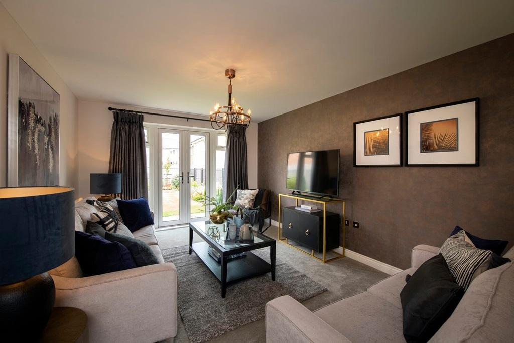 A modern lounge overlooking the garden