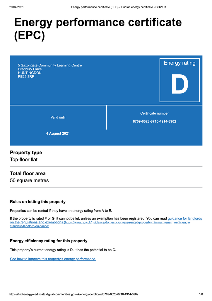 EPC Certificate