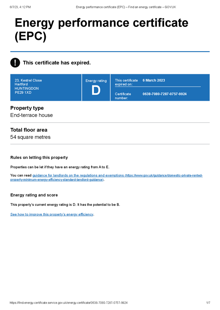 EPC Certificate