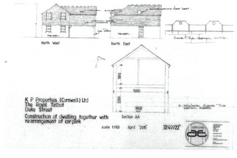 3 bedroom property with land for sale, Plot on Duke Street, Lostwithiel, Cornwall, PL22