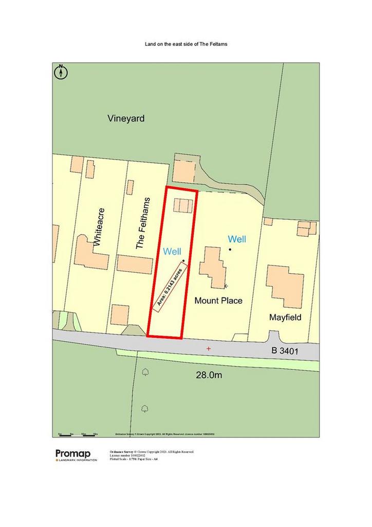 Land on the east side of The Felthams   Promap pag