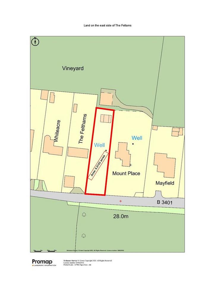 Land on the east side of The Felthams - Promap-pag