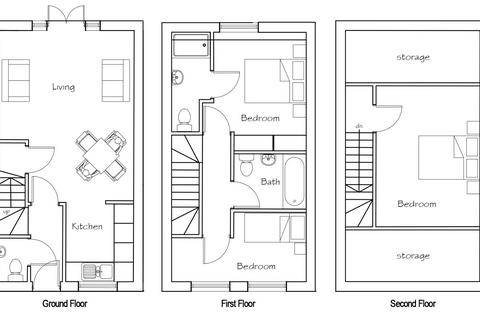 3 bedroom terraced house for sale, Plot 2, Empire Terrace, behind Woods Terrace, Murton, Durham, SR7