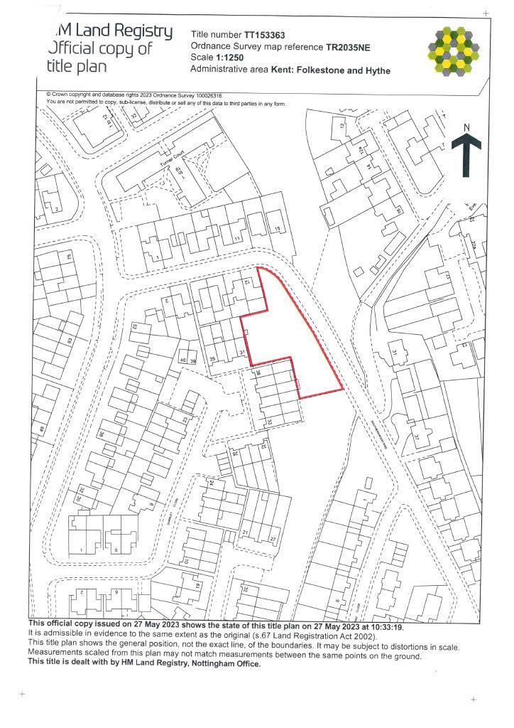 Land to the east of 31 Darnley Close - Title Plan1