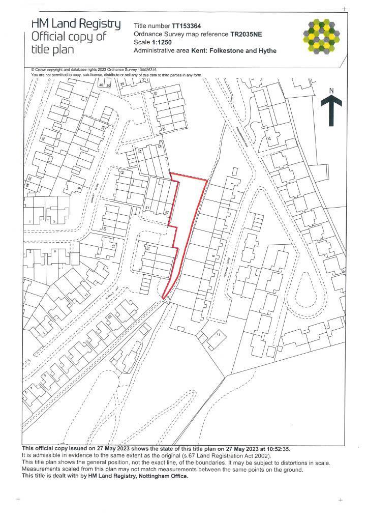 Land lying to the east of 27 St. Pauls Way   Title