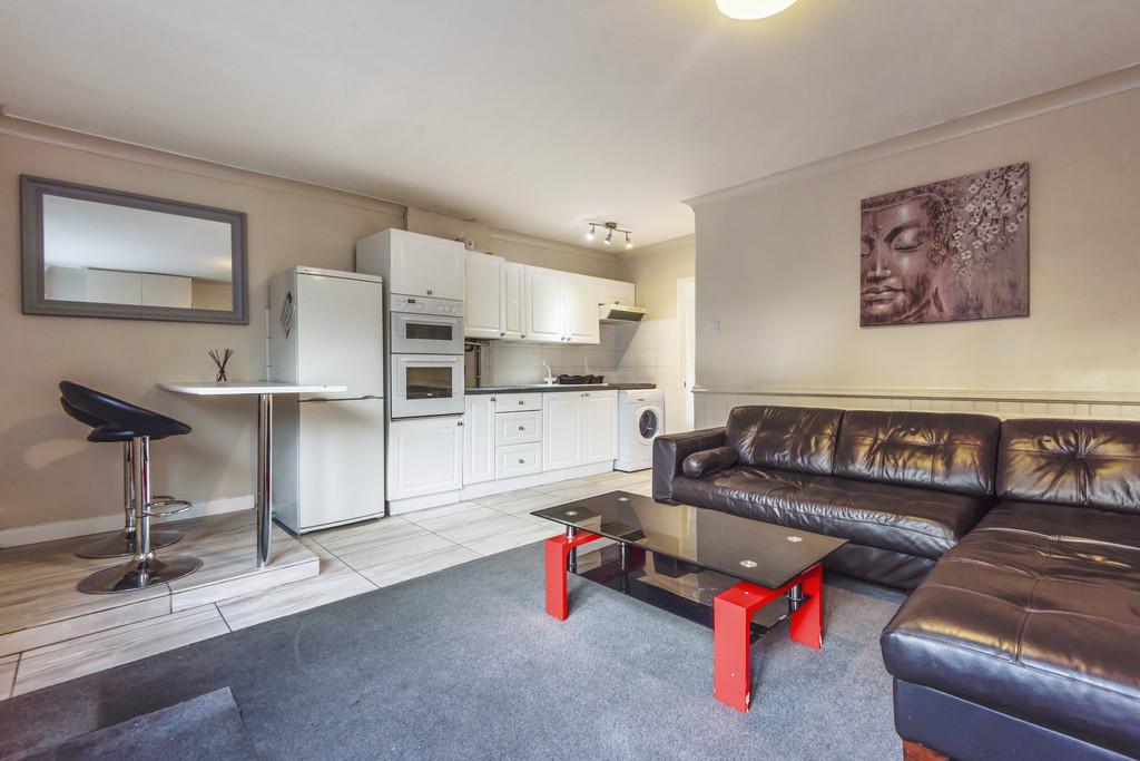 Open plan kitchen and living area