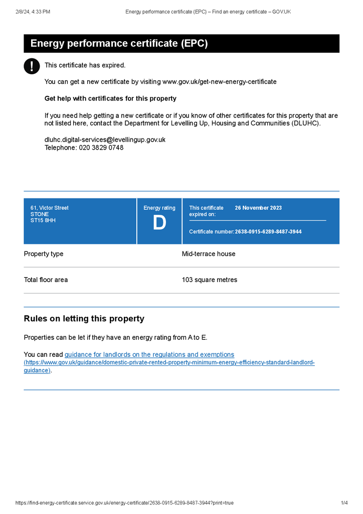 EPC Certificate