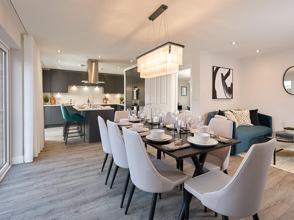 Open plan kitchen/dining/family area