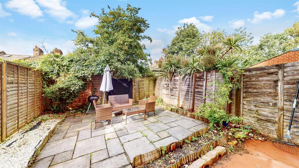 Private rear south/westerly facing garden