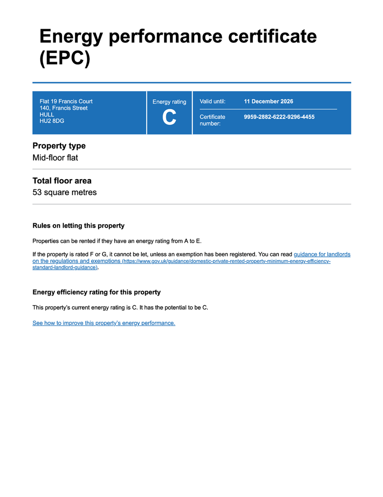 EPC Certificate