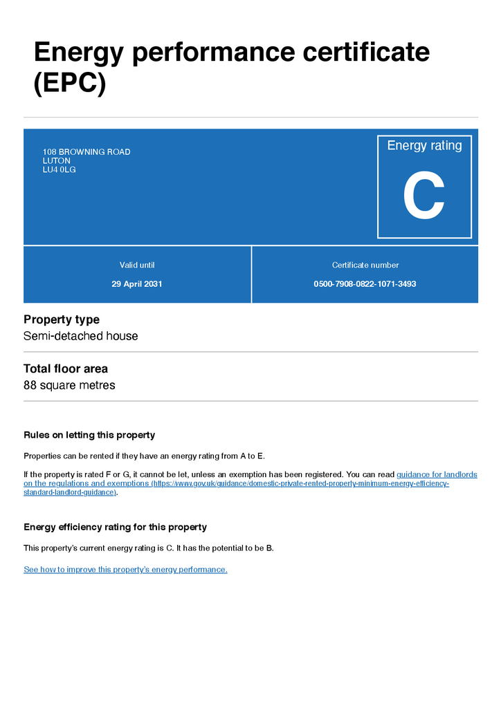 EPC Certificate