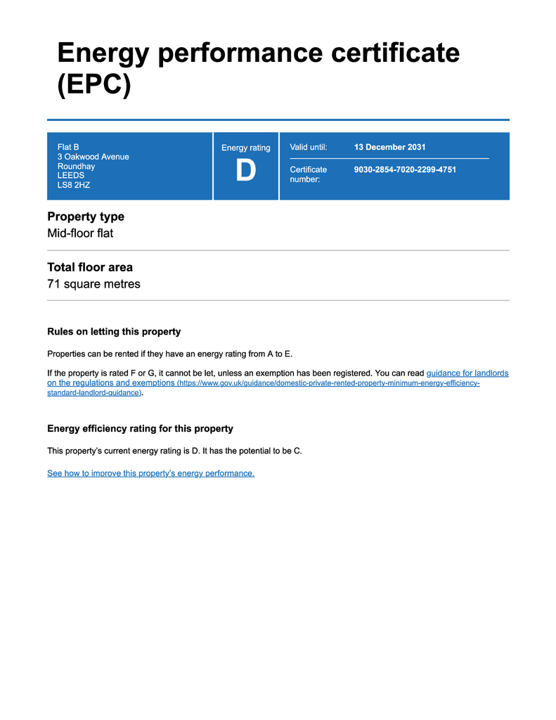 EPC Certificate