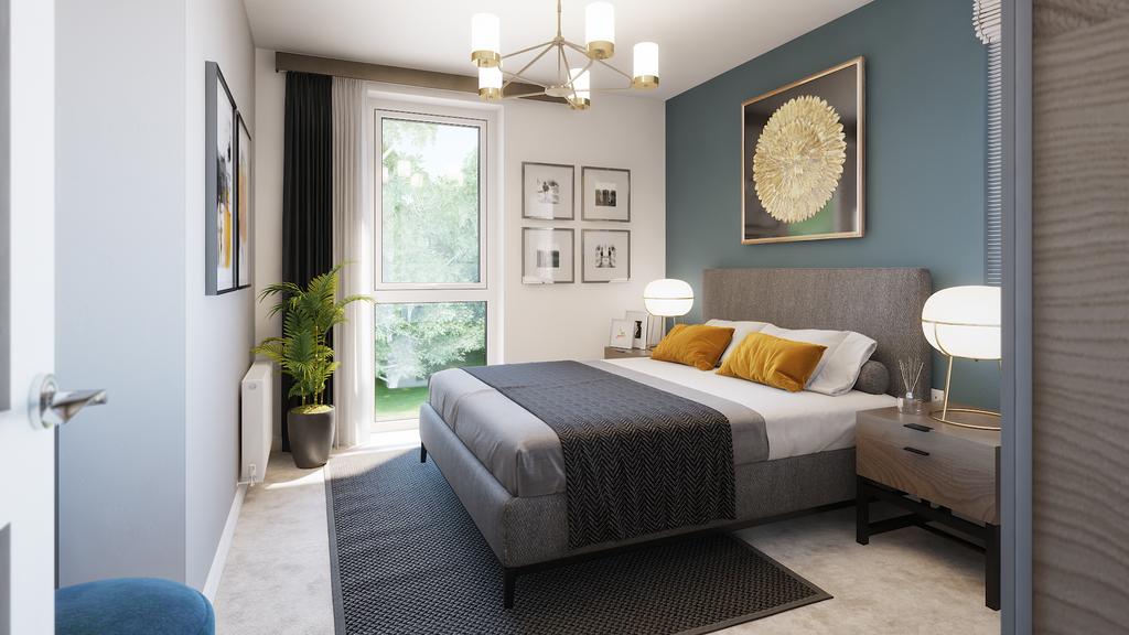 Illustrative image of the bedroom in the...
