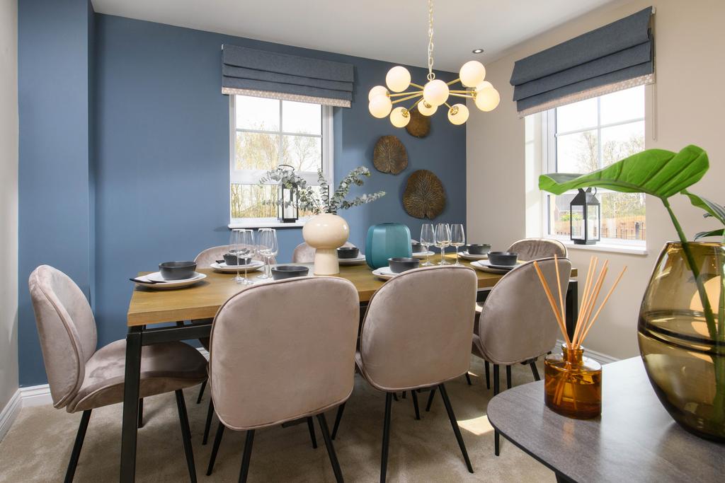 Dining area inside 4 bedroom Alderney home