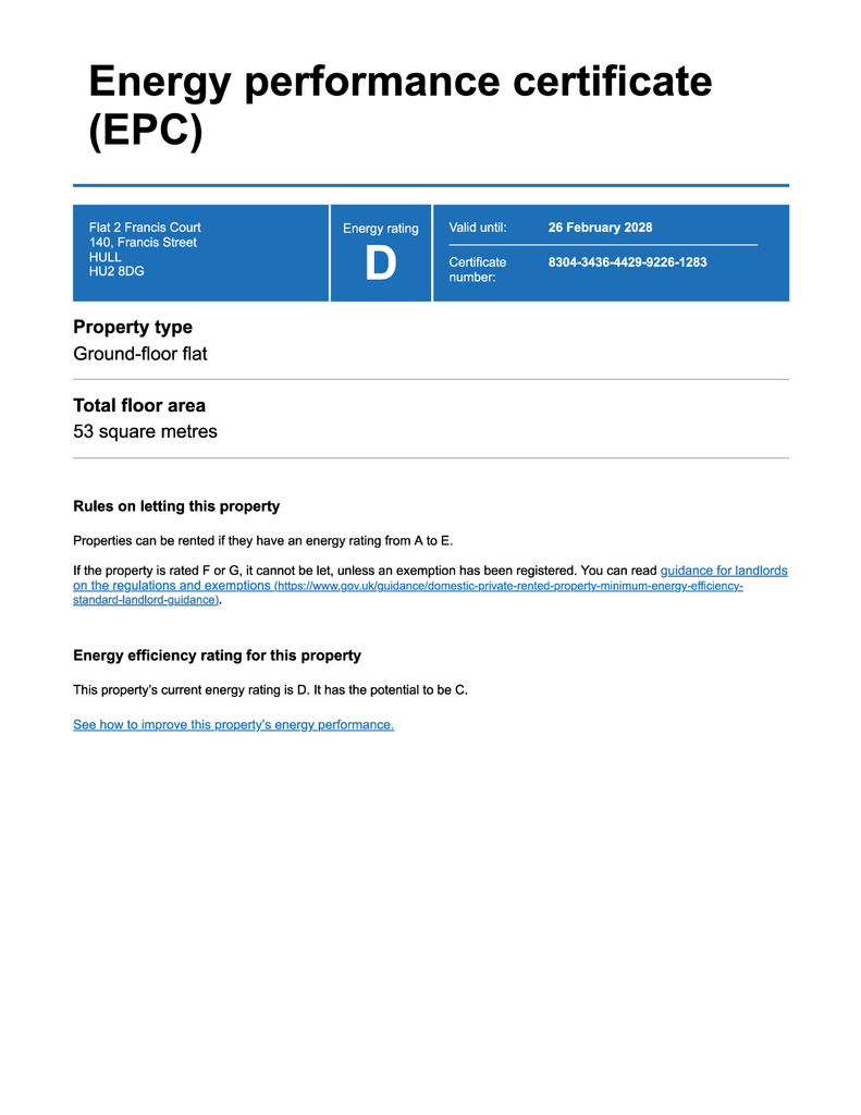 EPC Certificate